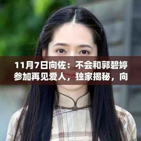 独家揭秘,向佐证实不会与郭碧婷共同参加真人秀节目再见爱人