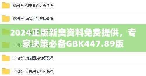 2024正版新奥资料免费提供,专家决策必备GBK447.89版