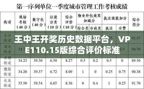 王中王开奖历史数据平台,VPE110.15版综合评价标准