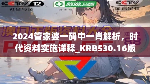 2024管家婆一码中一肖解析,时代资料实施详释_KRB530.16版