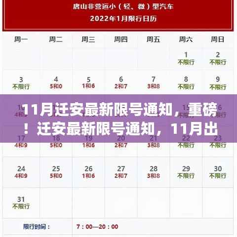 迁安11月最新限号通知，出行必备指南