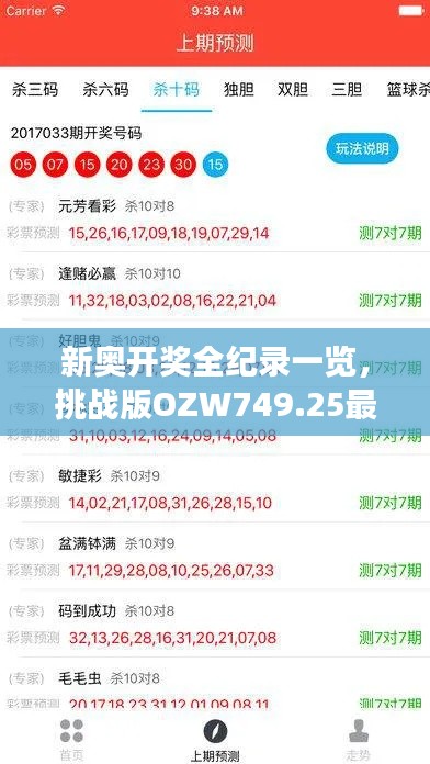 新奥开奖全纪录一览,挑战版OZW749.25最新解读