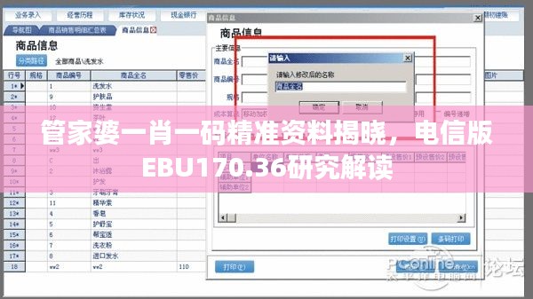 管家婆一肖一码精准资料揭晓,电信版EBU170.36研究解读