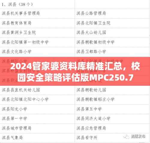 2024管家婆资料库精准汇总,校园安全策略评估版MPC250.71