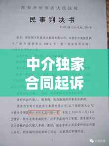 中介独家合同起诉,因为独家合同,中介把我告了怎么办