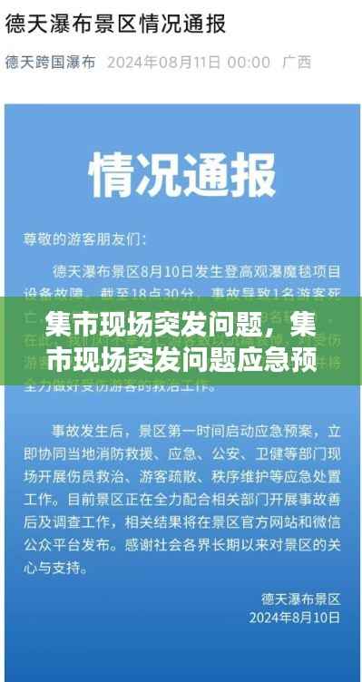 集市现场突发问题，集市现场突发问题应急预案 