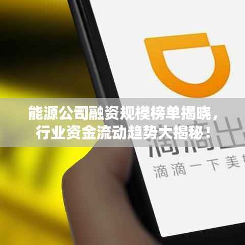 能源公司融资规模榜单揭晓,行业资金流动趋势大揭秘!